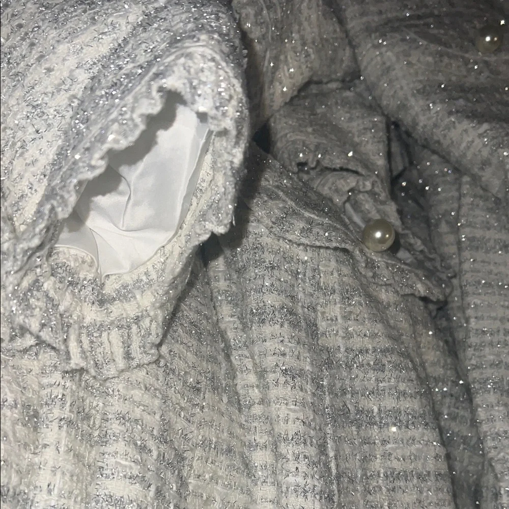 Kate Spade New York Cream Star Bright Sparkle Tweed Coat Size 0–10 | NWOT - Picture 9 of 10